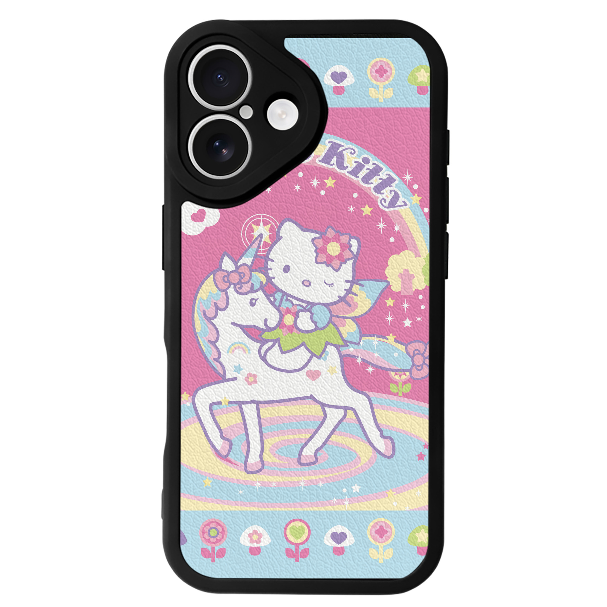 （画像用） Hello Kitty ハローキティ 【iPhone 16シリーズ対応】シリコンスマホケース（レザー調） 材質：シリコン